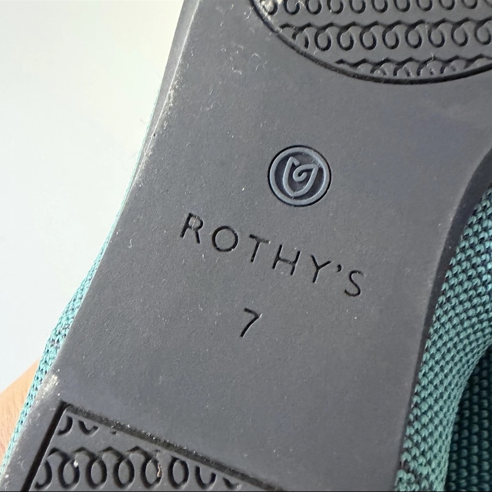 Rothy's The Flat Emerald Green Slip On Knit Ballet  Shoes Rounded Toe Sz 7 - Picture 11 of 11